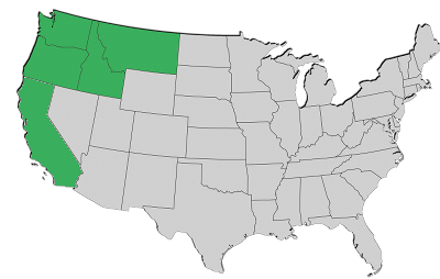 Pacific Northwest Region map